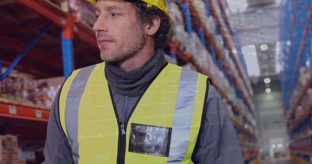 Warehouse Worker Focusing on Inventory Management