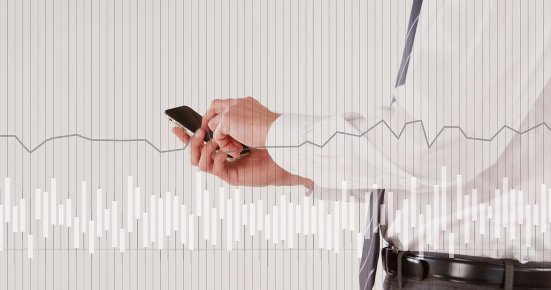 Financial Data and Business Professional Using Smartphone Concept