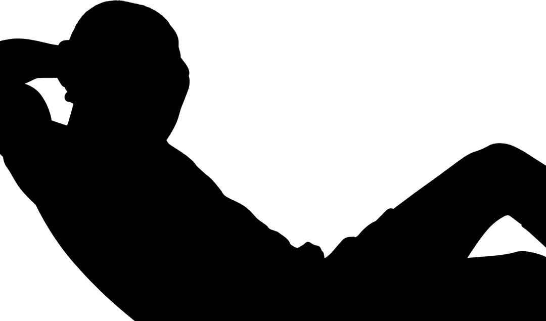 Transparent Silhouette of Man Doing Sit-Ups Fitness Vector