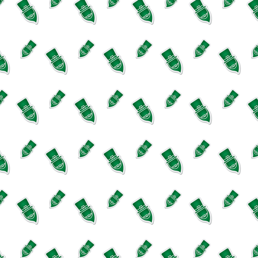 Transparent St. Patrick's Day Green Leprechaun Shoe Pattern