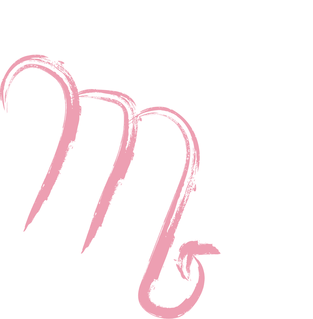 Handcrafted pink brushstroke cursive m on transparent background