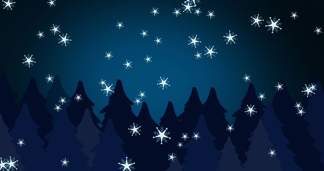 Christmas Snowfall Over Fir Trees