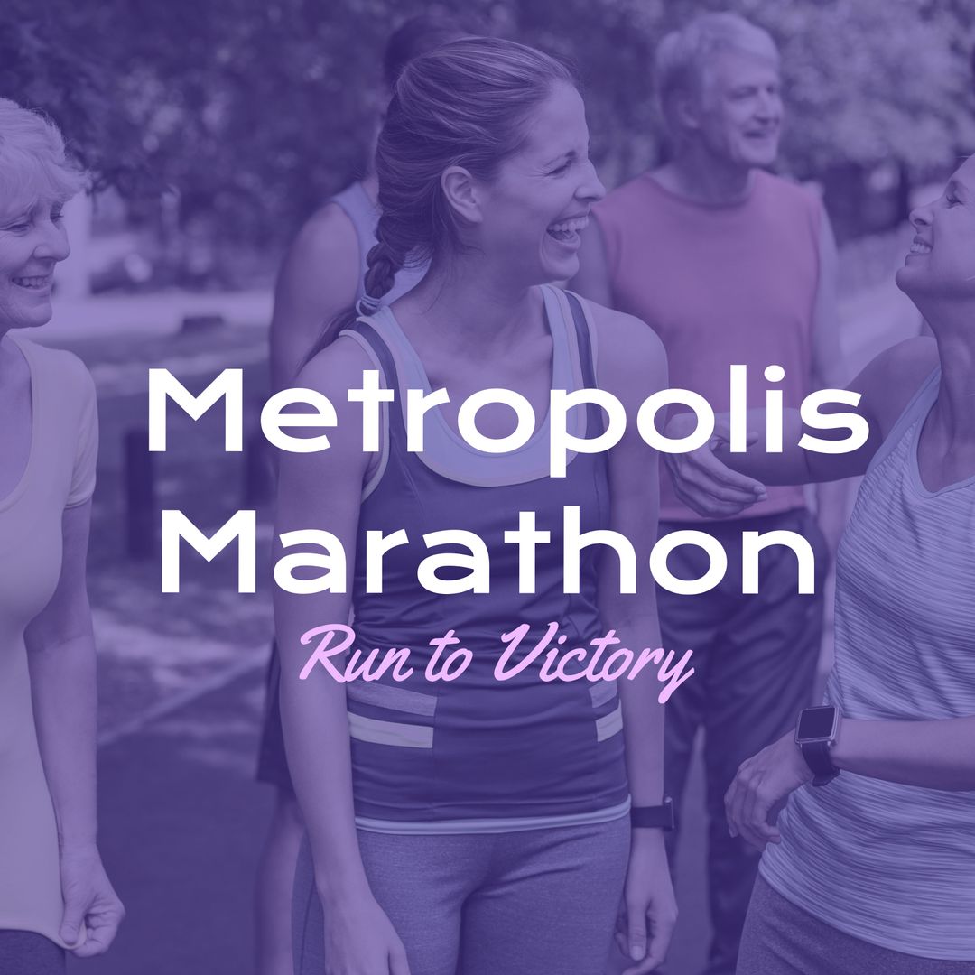 Joyful Runners Engaging before Metropolis Marathon