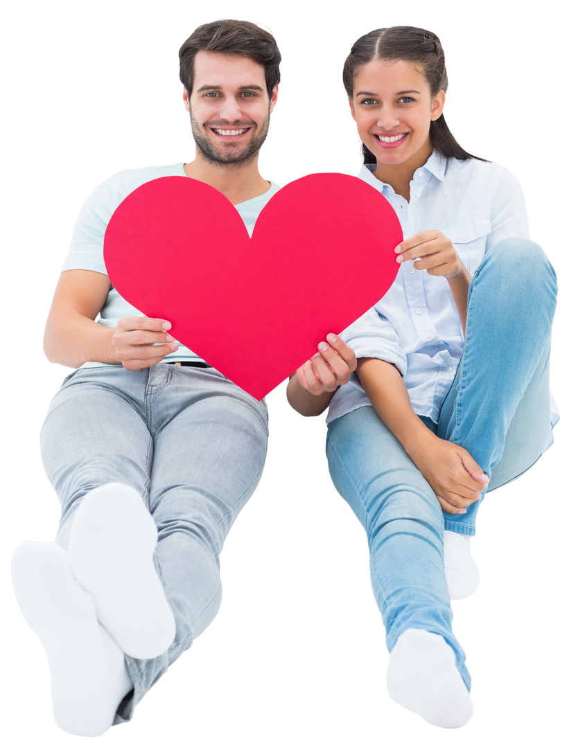 Transparent happy couple holding red heart symbolizing love and romance - Download Free Stock Images Pikwizard.com