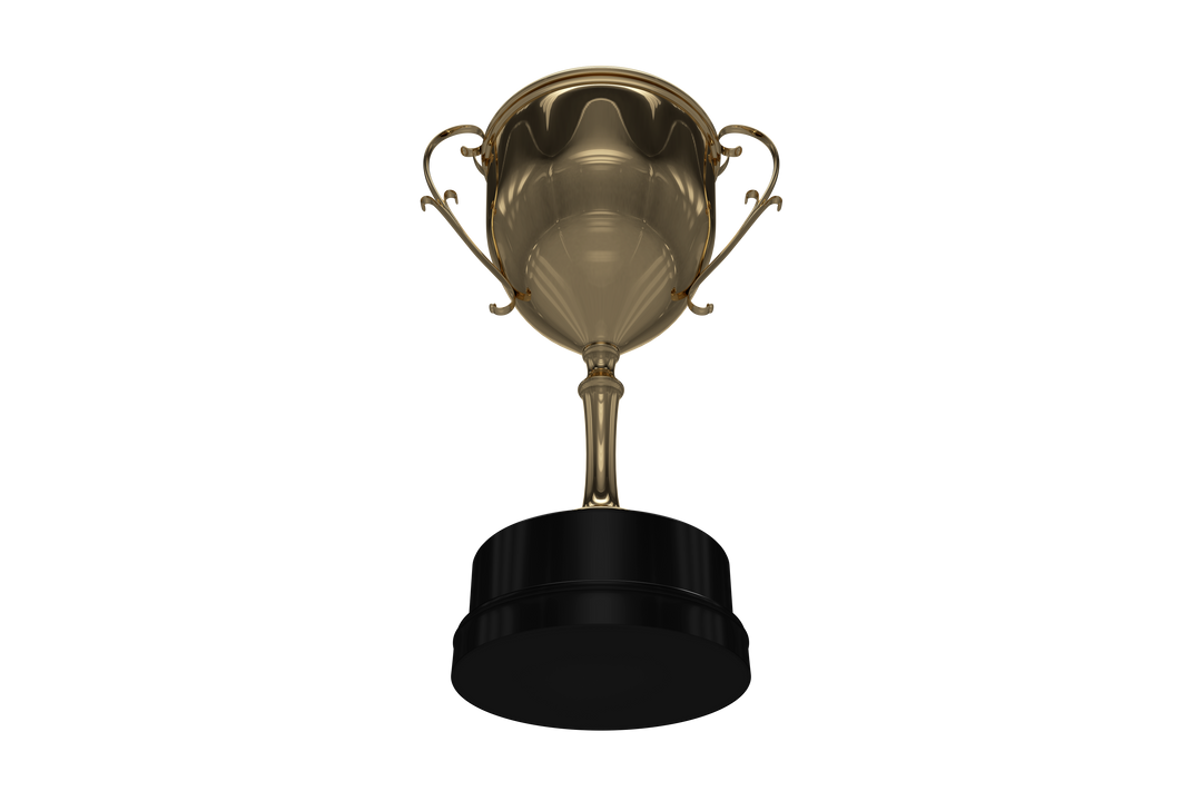 Elegant Golden Trophy with Black Base on Transparent Background - Download Free Stock Images Pikwizard.com