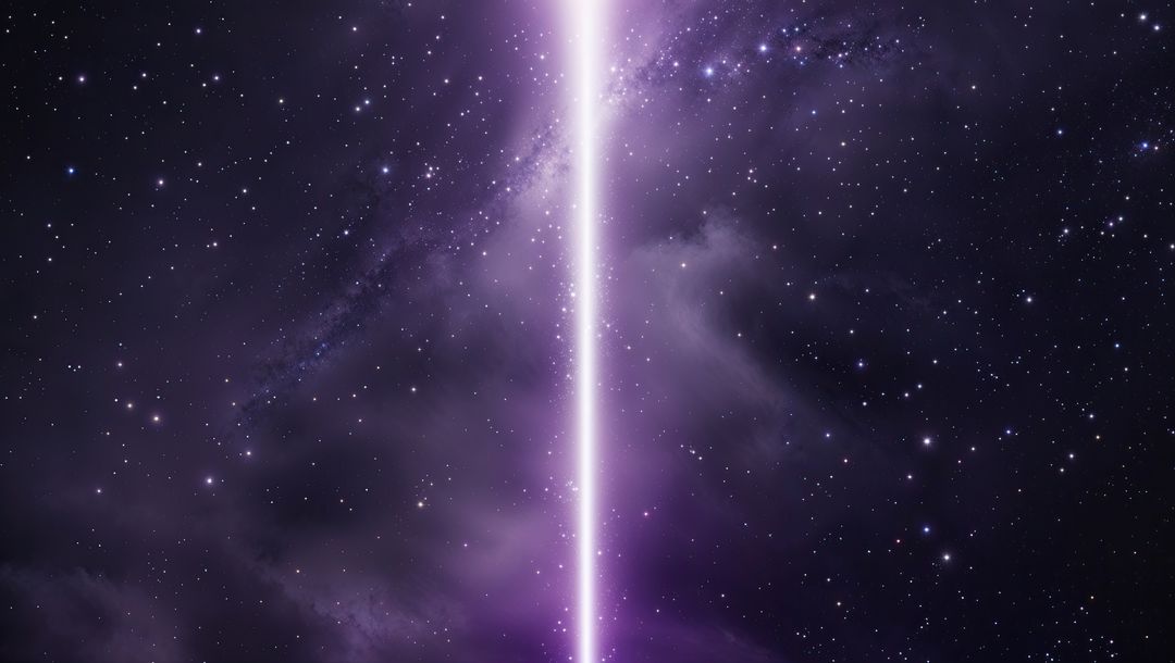 Bright Beam of Light Pierces through Cosmic Space Nebula