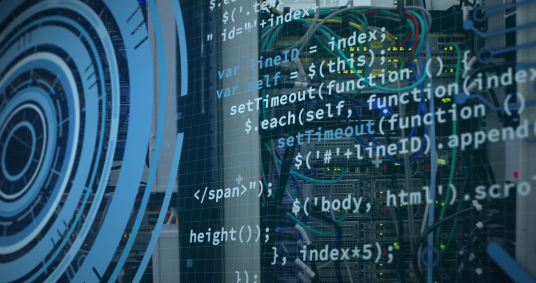 Digital Data Processing in Modern Server Room Concept