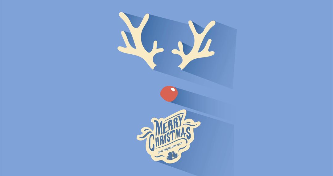 Minimalist Christmas Reindeer with Merry Christmas Message - Free Images, Stock Photos and Pictures on Pikwizard.com