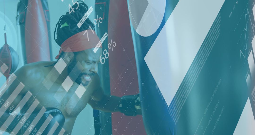 Mixed Reality Man Boxing Virtual Interface