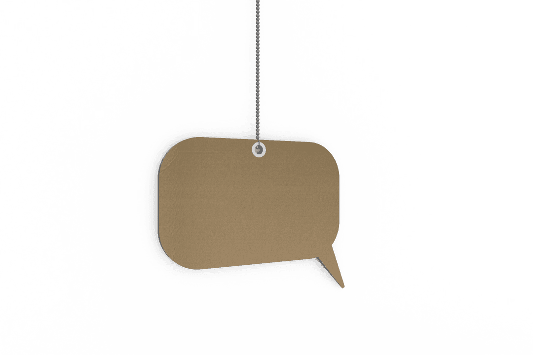 Transparent Hanging Cardboard Speech Bubble on String