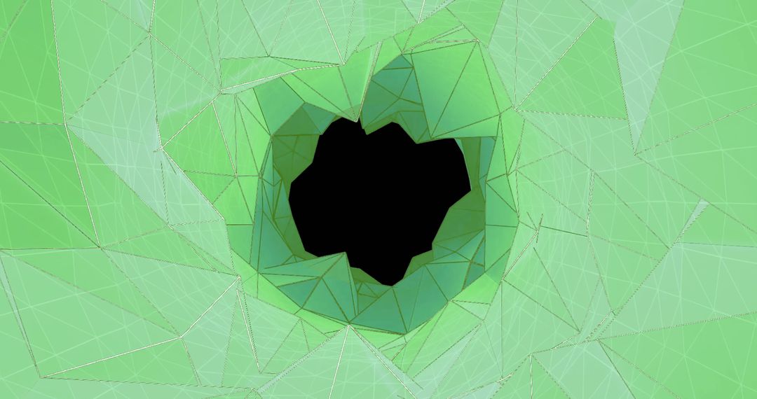 Abstract Green Geometric Tunnel with Copy Space