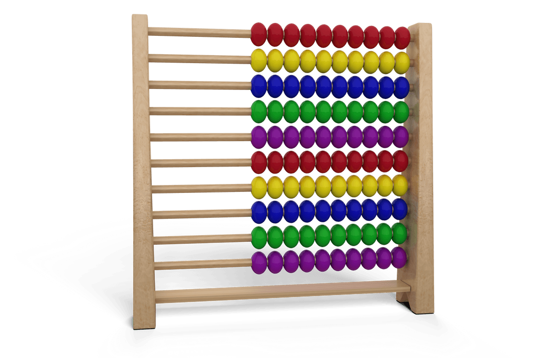 Colorful Abacus with Transparent Background for Educational Use