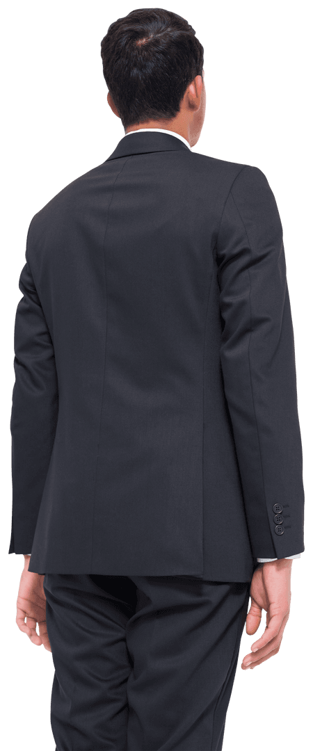 Transparent View of Businessman Turning Away in Formal Suit
