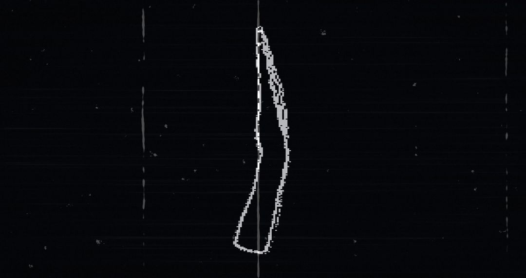 Futuristic Hand Silhouette with Digital Interference