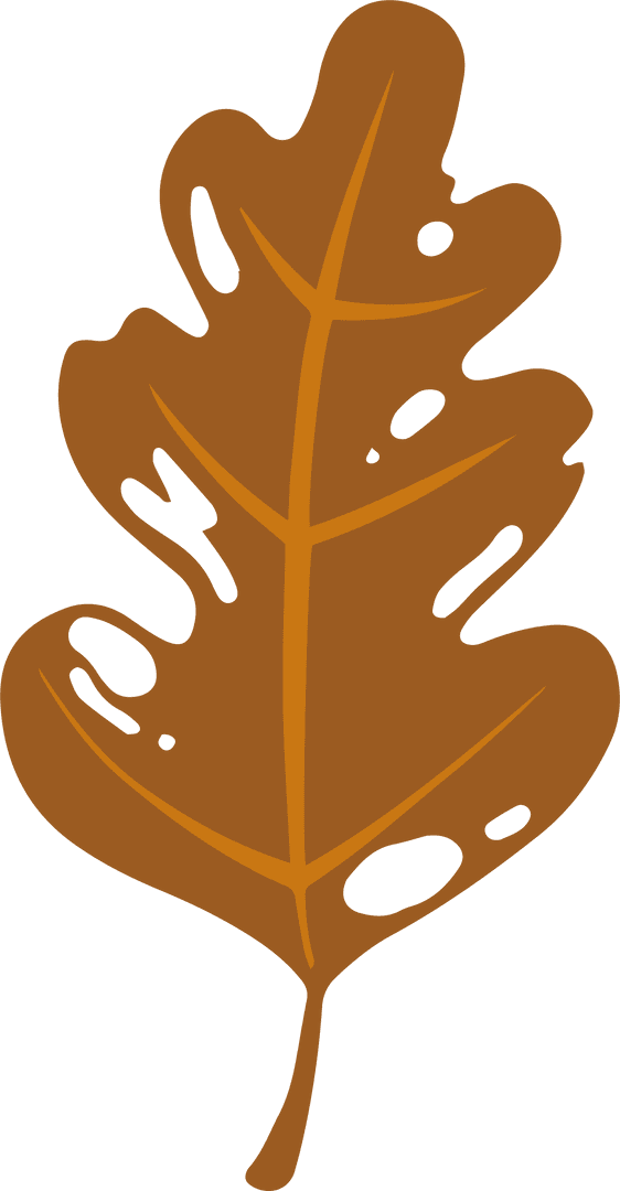 Transparent Oak Leaf Illustration in Flat Design