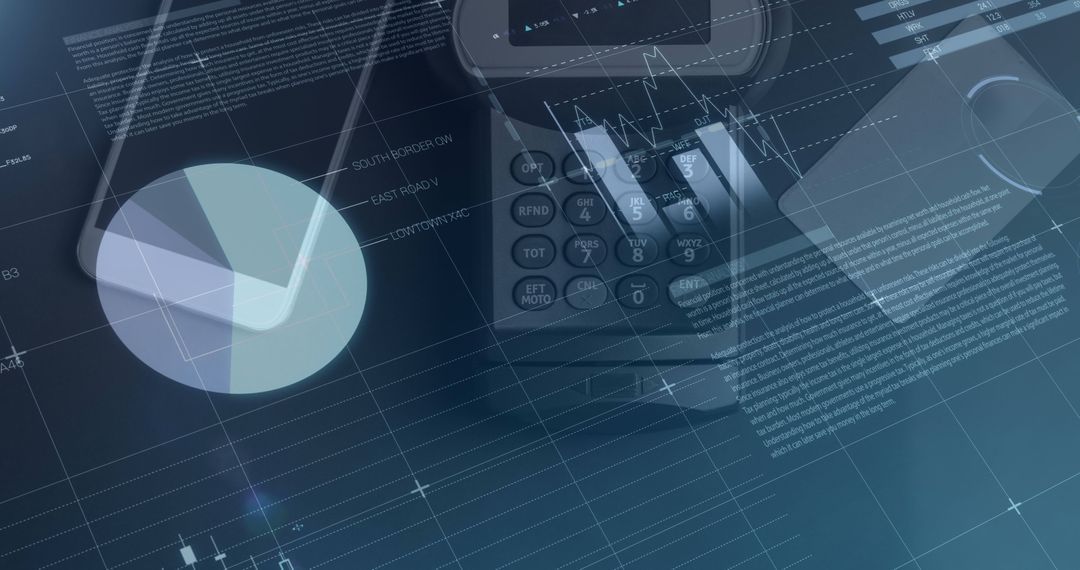 Financial Technology Concept with Data Visualization and Payment Machine