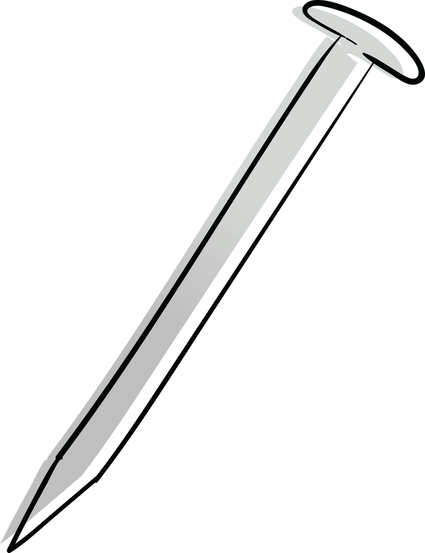 Transparent Gray Nail Illustration for Construction and Craft Projects