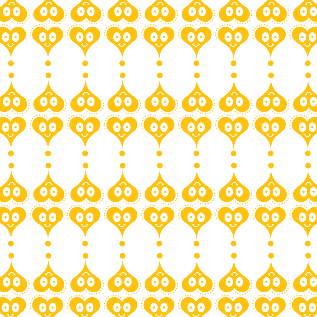 Yellow Heart Pattern on Transparent Background