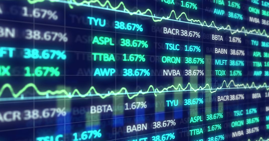 Stock Market Data on Digital Screen for Financial Insights - Free Images, Stock Photos and Pictures on Pikwizard.com