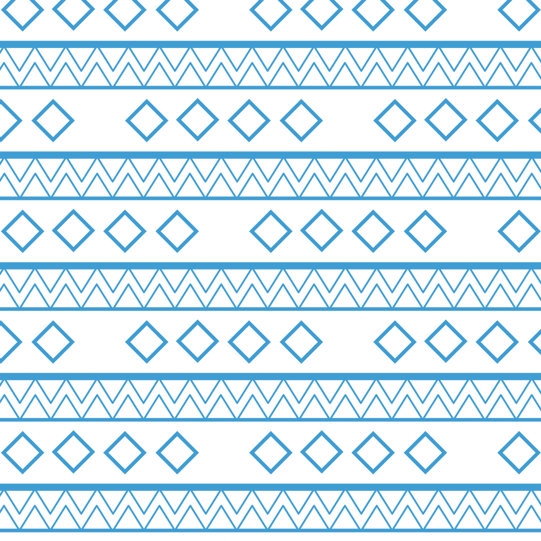 Abstract blue pattern with geometric shapes on transparent background