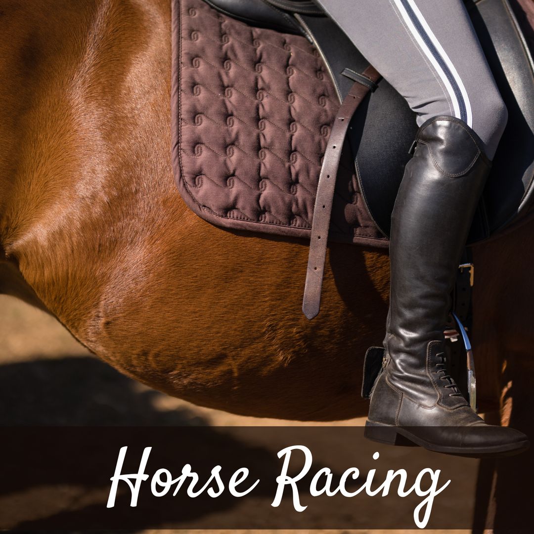 Equestrian Woman Riding Horse at Ranch