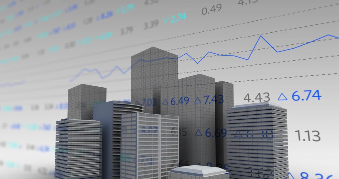 Abstract Urban Financial Growth with Stock Market Data Overlay