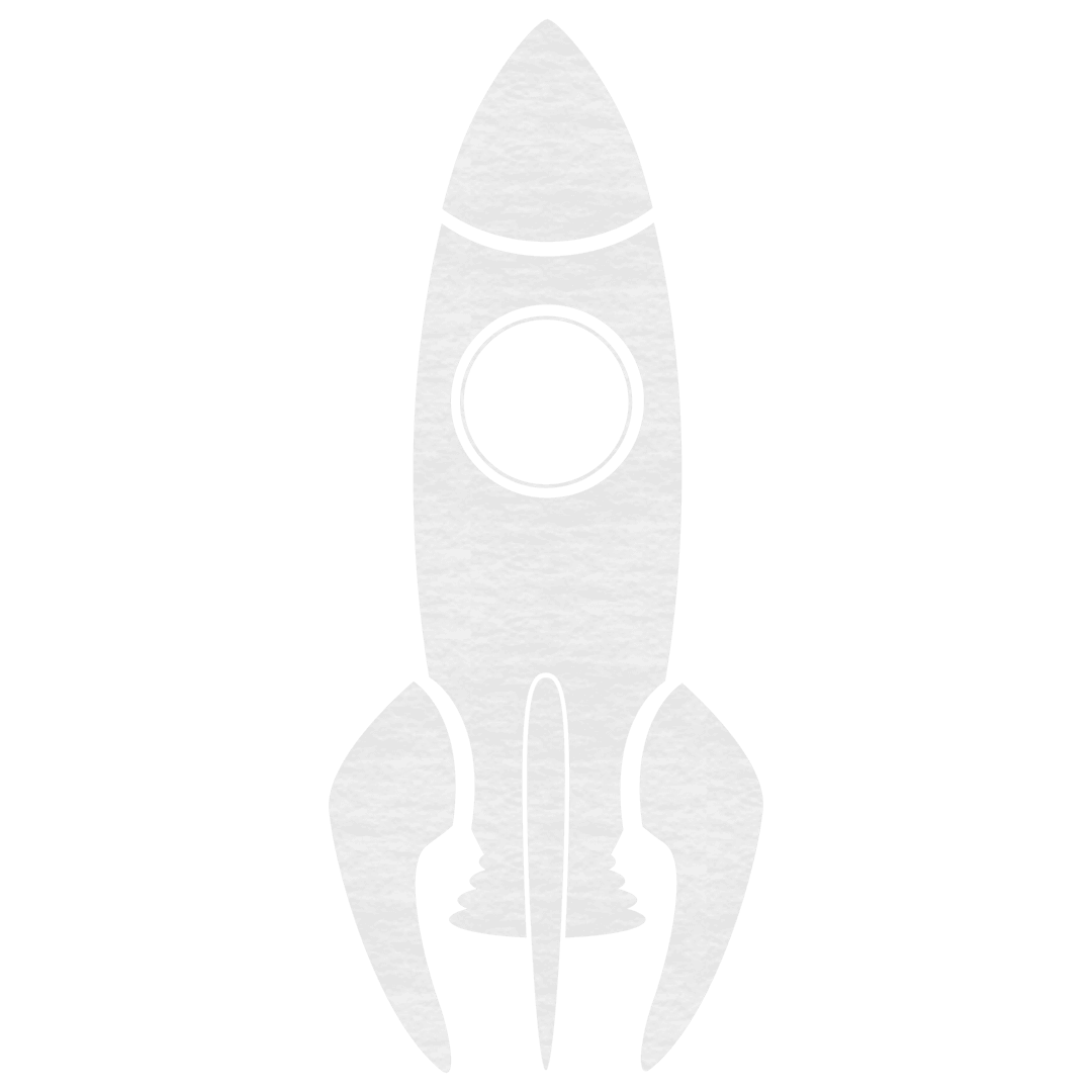 White Space Rocket Illustration on Transparent Background