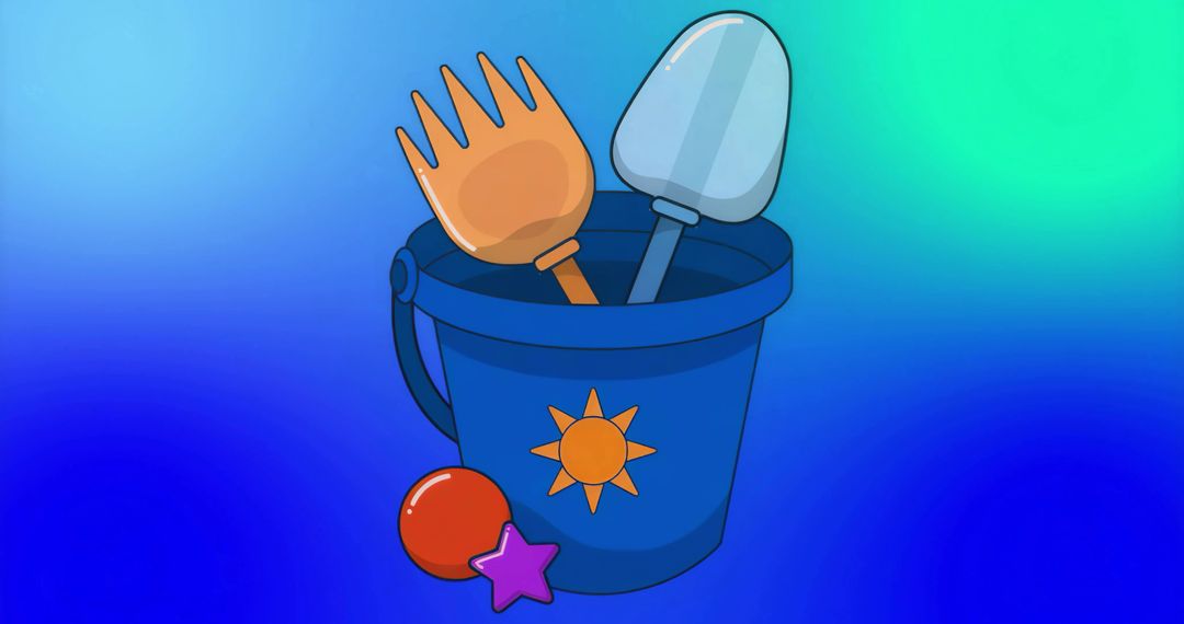 Playful Beach Toy Set with Blue Bucket and Accessory