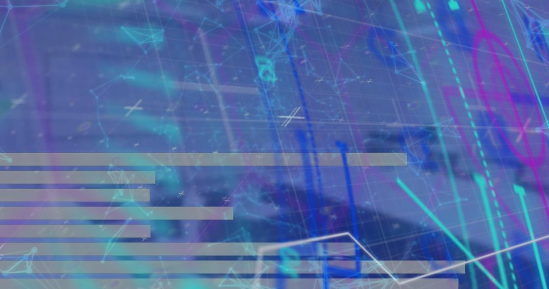 Futuristic Data Analytics with Neon Holograms and Network Connections