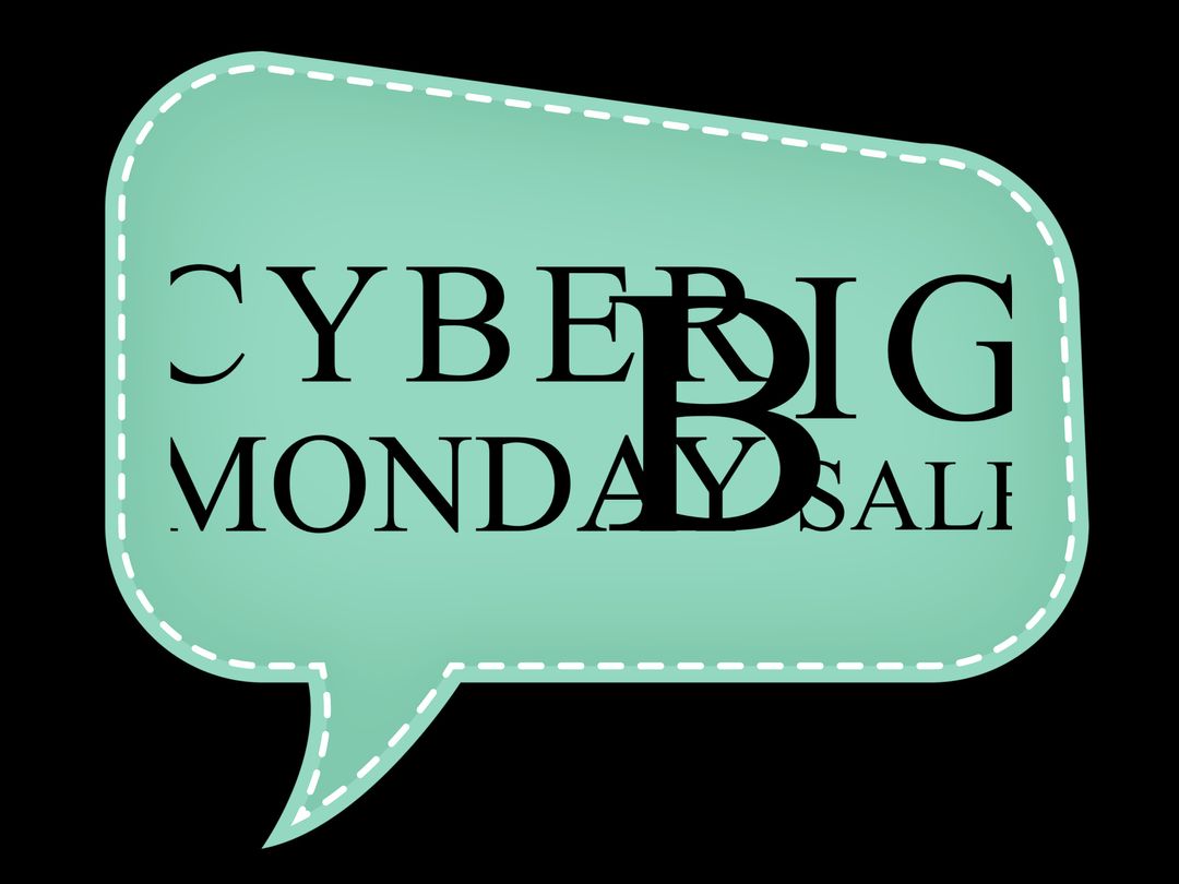 Bold Cyber Monday Sale Speech Bubble Highlighting Discounts