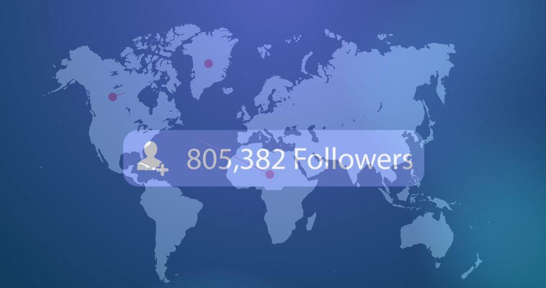 Global Social Media Reach Concept on World Map