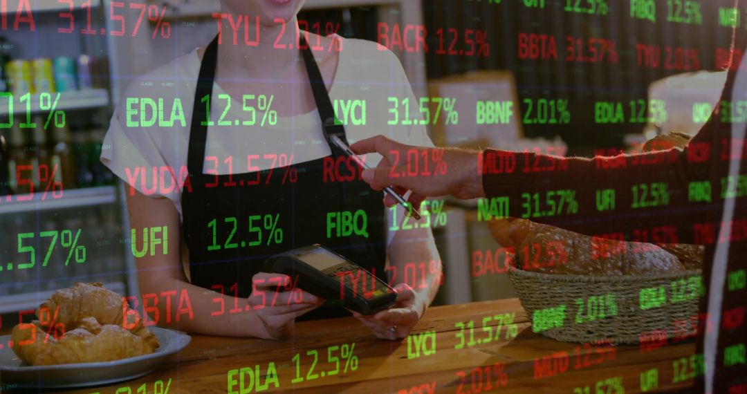 Digital Transactions and Financial Data Conceptual Scene