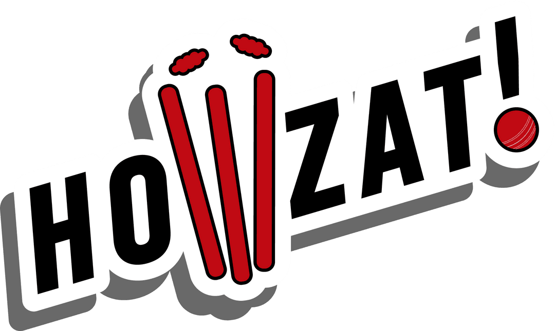 Transparent Vector Art Howzat Logo with Cricket Elements