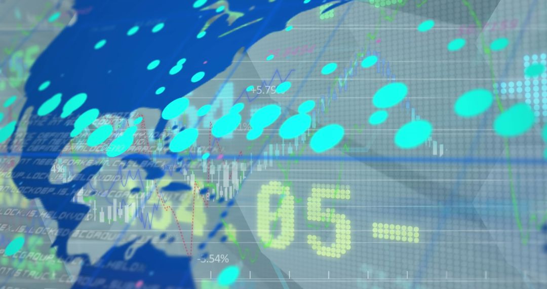 Financial Data and World Map Overlay for Business Analysis