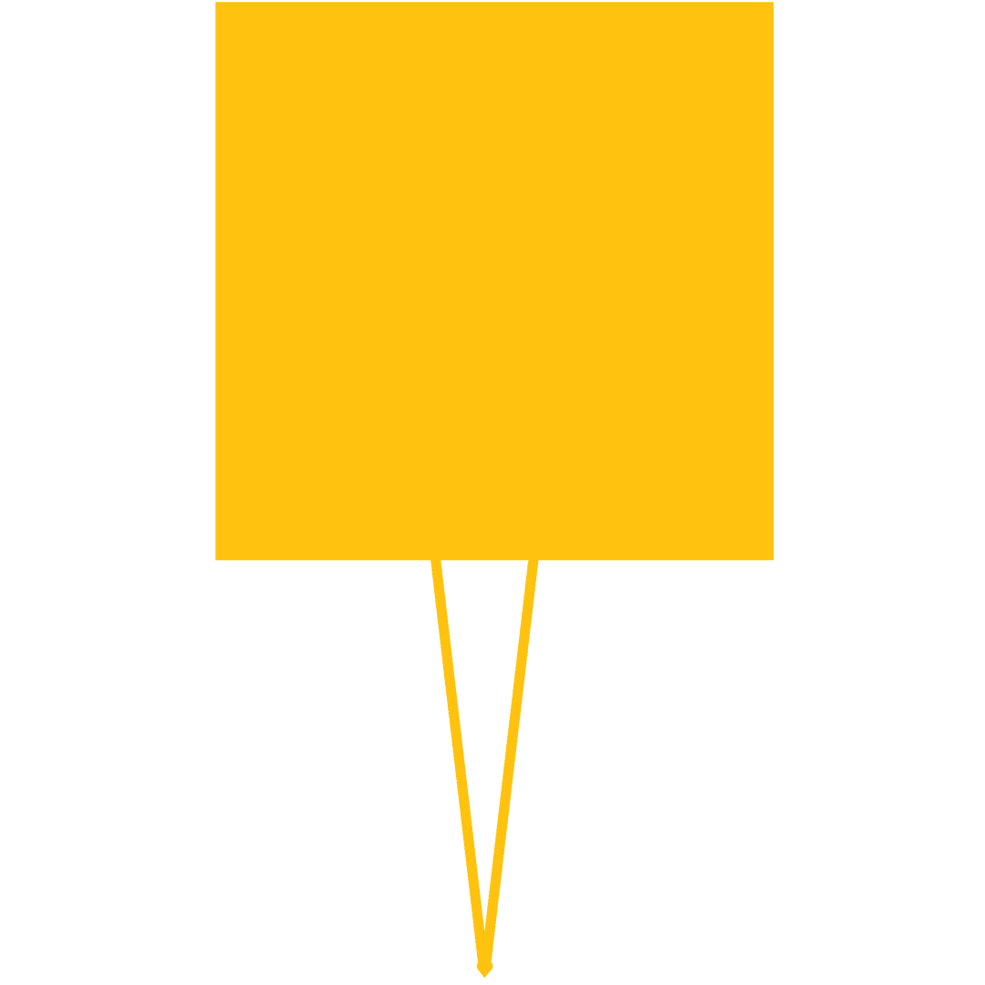 Yellow Quadrangle with Triangle on Transparent Background