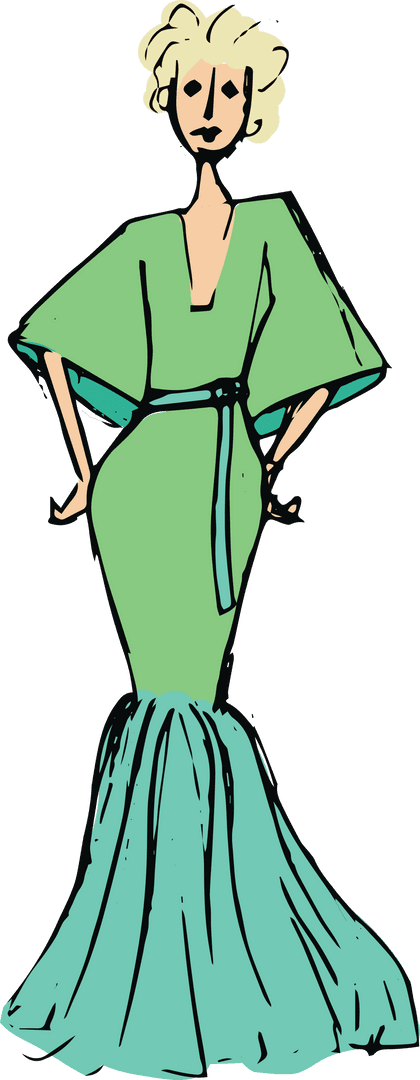 Elegant Woman Transparent Fashion Illustration Silhouette