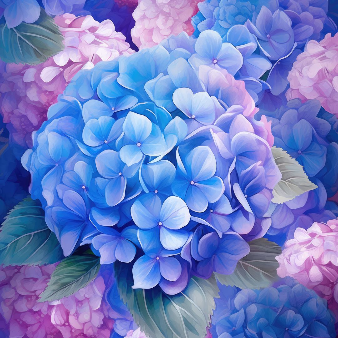 Full frame of blue and pink hydrangeas background, created using generative ai technology - Free Images, Stock Photos and Pictures on Pikwizard.com