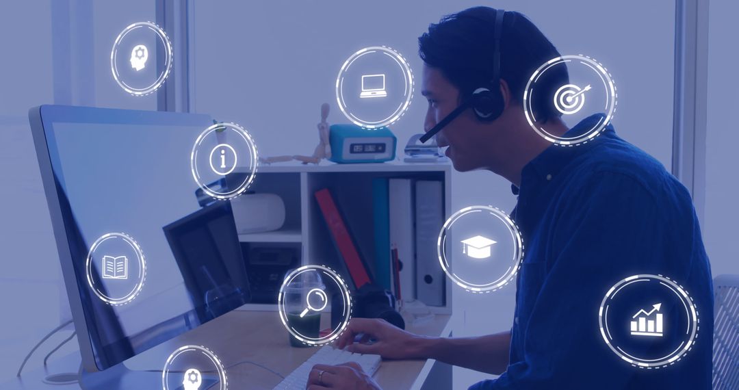 Online Learning Tools Around Focused Worker in Home Office