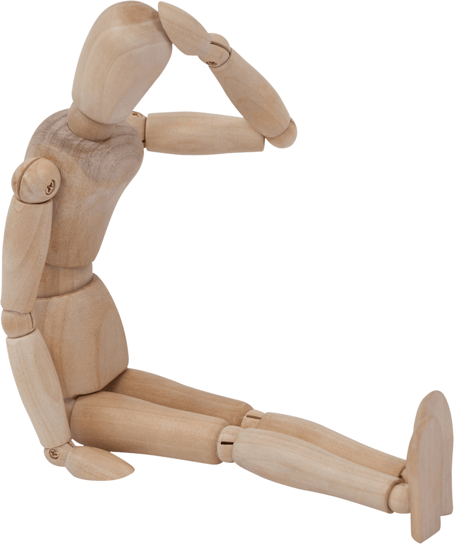Transparent Sitting Wooden Art Manikin Patting Head - Download Free Stock Images Pikwizard.com