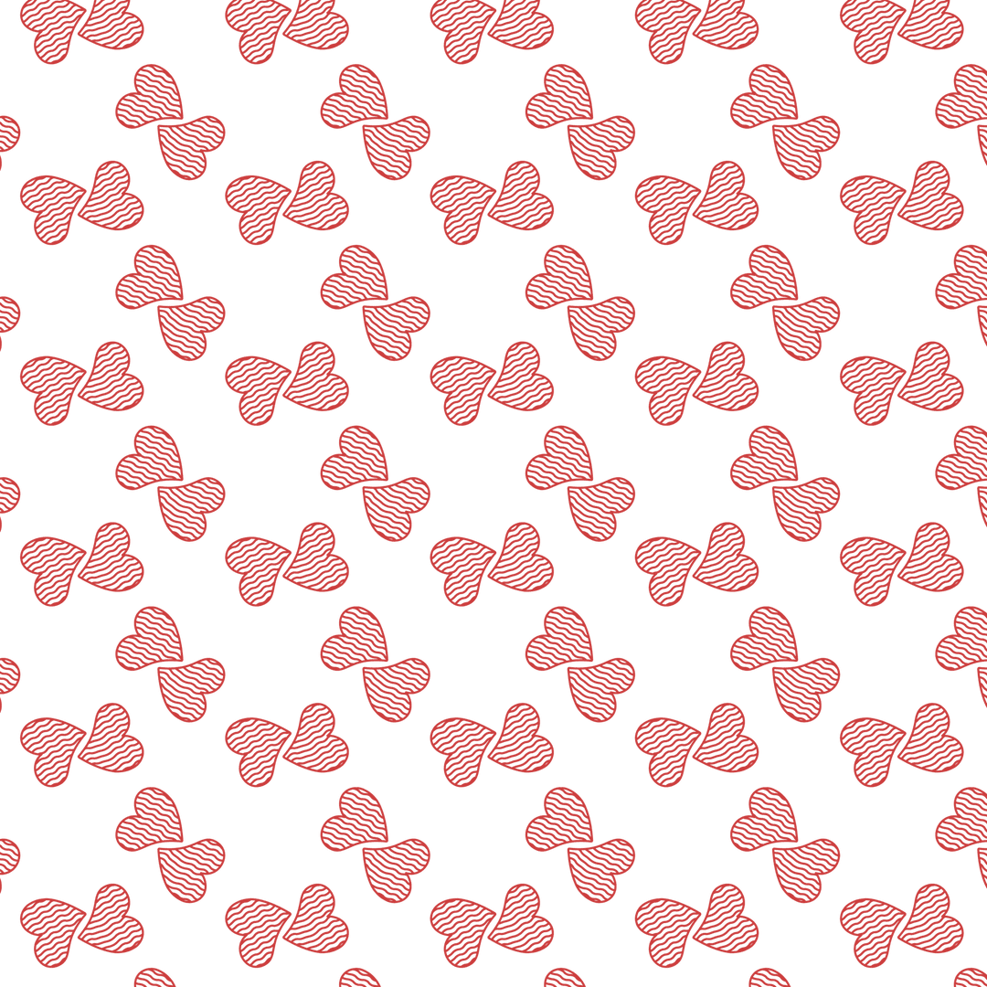 Red heart pattern vector on transparent background