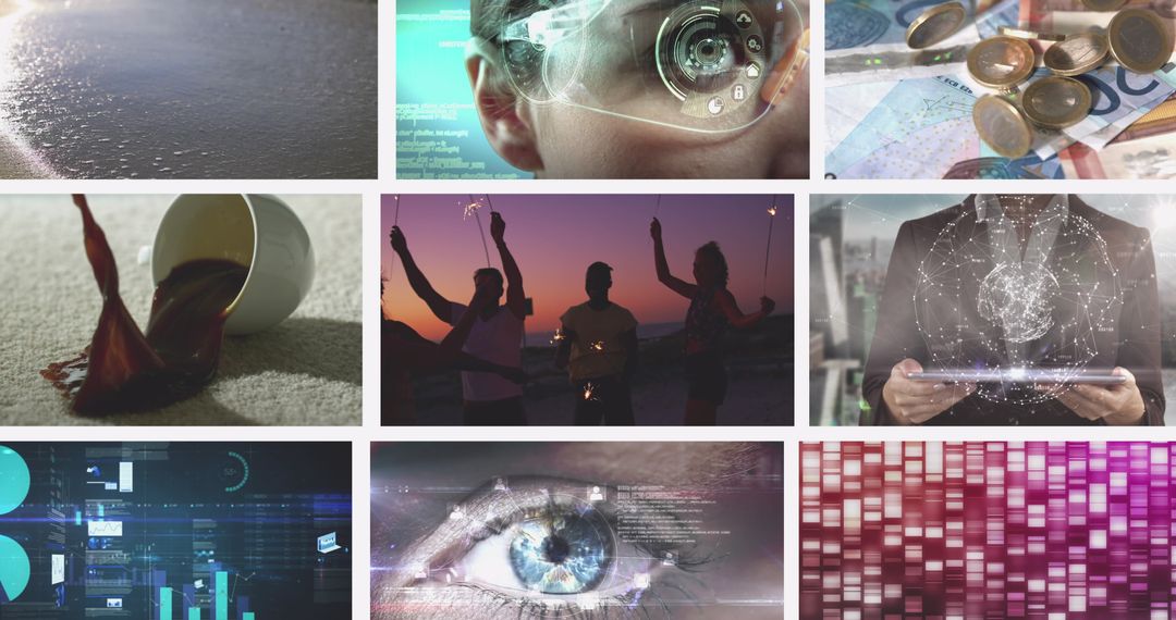 Futuristic Concepts Technology and Lifestyle Composite Collage