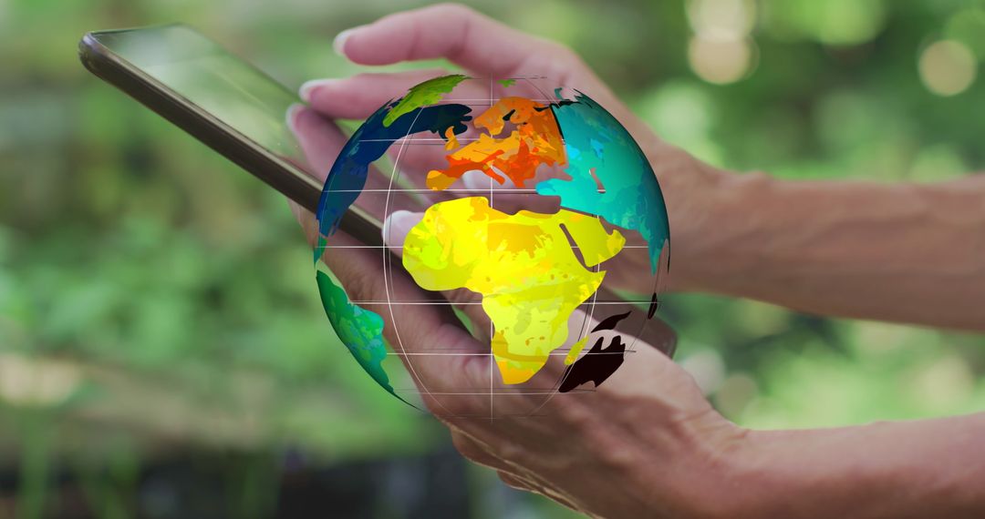 Global Finance Concept with Tablet and Hand Overlay