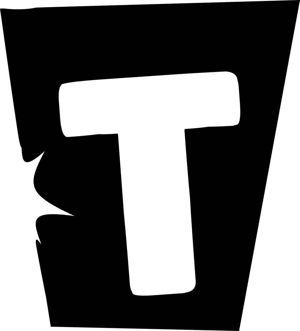 Stylized Transparent T on Dark Polygon Background