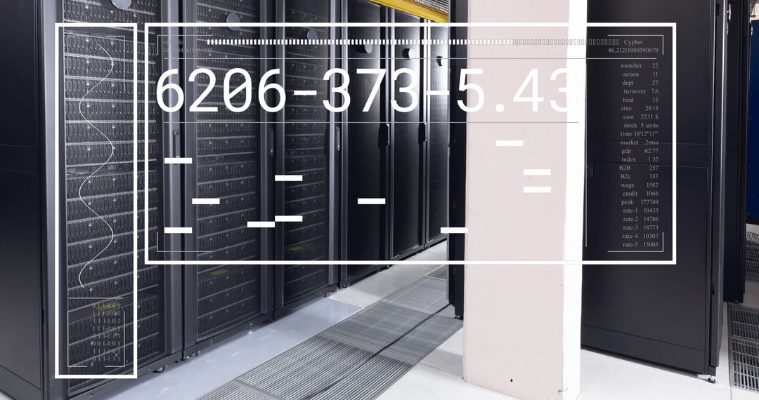 Digital Interface With Data Overlaying Server Room