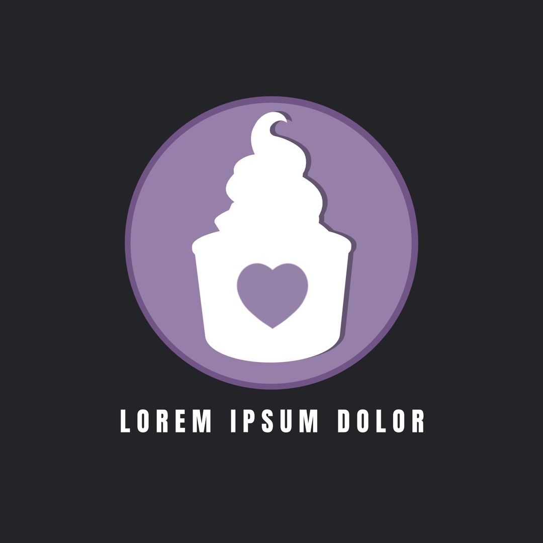 Whimsical Cupcake Logo with Heart Design for Your Sweet Brand