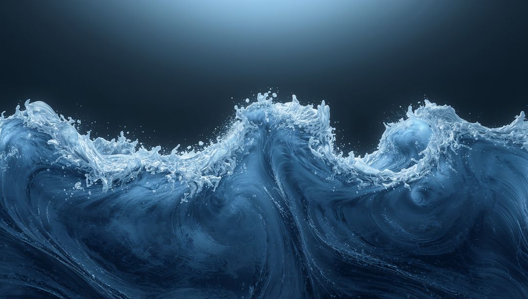 Abstract Cresting Ocean Wave with Dynamic Fluidity
