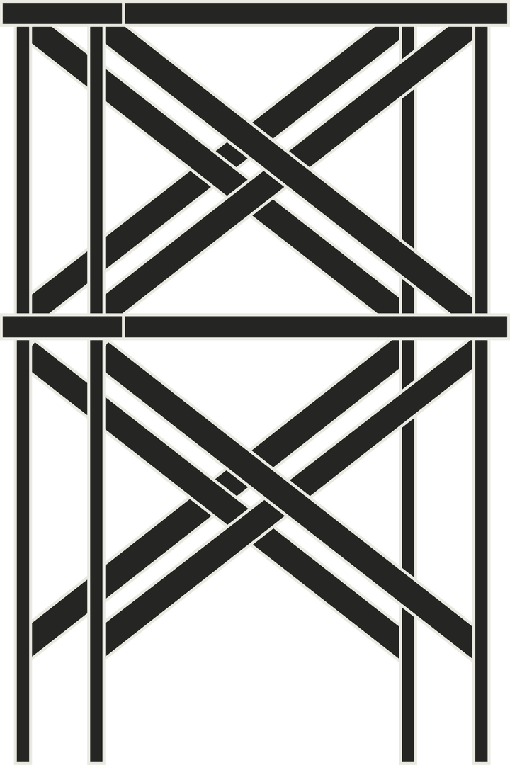 Geometric X-Shape Structures on Transparent Background