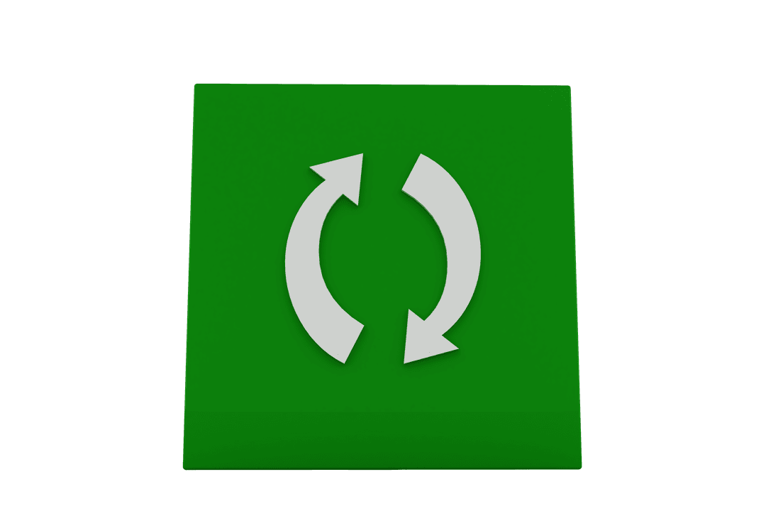Rotating Arrows Refresh Icon on Transparent Green Cube - Download Free Stock Images Pikwizard.com