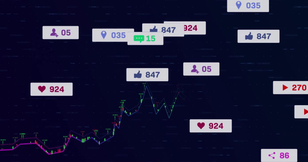 Futuristic Dashboard with Neon Line Chart and Social Icons