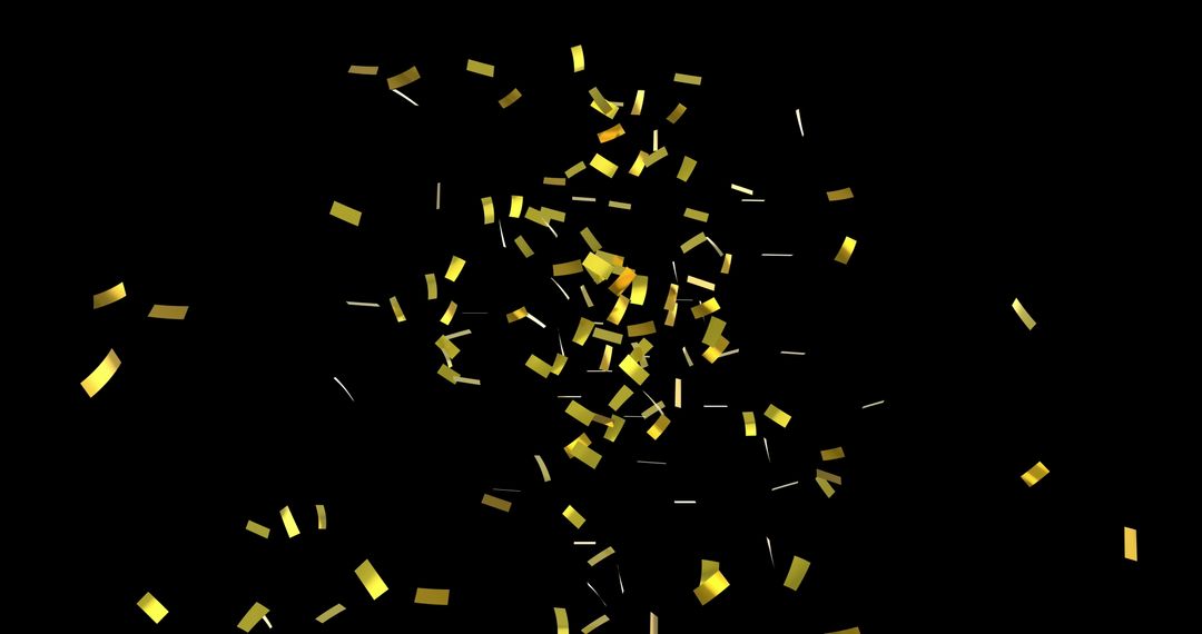 Gold Confetti Falling on Black Background Celebration Concept - Free Images, Stock Photos and Pictures on Pikwizard.com